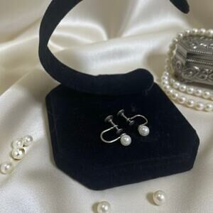 Vintage Petite Pearl Adjustable Screw Back Earrings